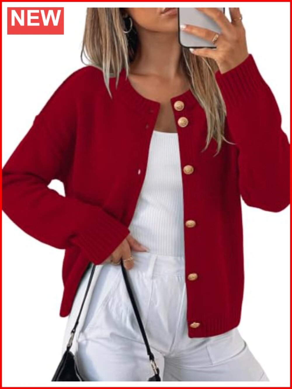 Chunky Knit Cardigan Women Oversized Long Sleeve Button Up Fall